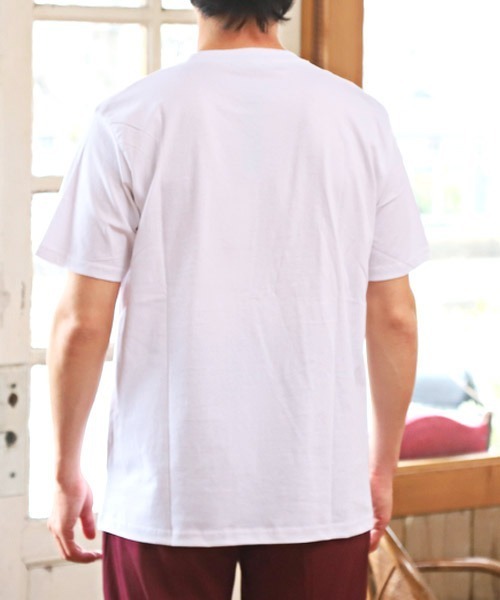 LUXSTYLE(ラグスタイル)の「カレッジロゴプリント半袖Tシャツ(Tシャツ/カットソー・メンズ・ホワイト/ブルー/ブラック・M/L/XL)」の4枚目の写真