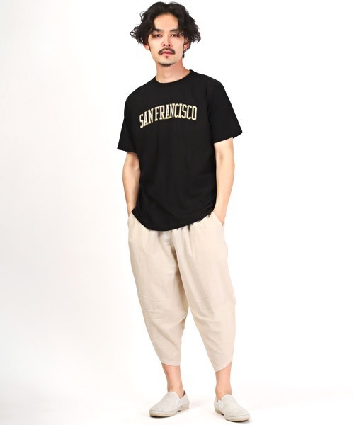 LUXSTYLE(ラグスタイル)の「カレッジロゴプリント半袖Tシャツ(Tシャツ/カットソー・メンズ・ホワイト/ブルー/ブラック・M/L/XL)」の7枚目の写真