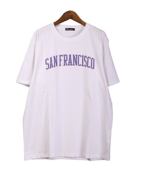 LUXSTYLE(ラグスタイル)の「カレッジロゴプリント半袖Tシャツ(Tシャツ/カットソー・メンズ・ホワイト/ブルー/ブラック・M/L/XL)」の9枚目の写真
