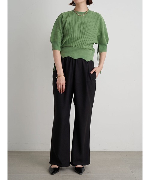 美品☆ MIESROHE　sustainableオーバルシアーニットTOPS　白 美品】MIESROHE sustainableオーバルシアーニットTOPS 白 - メルカリ