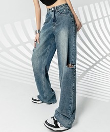 DAY CLOSET（デイ クローゼット）の「レディース サイドカットデニムパンツ（デニムパンツ）」