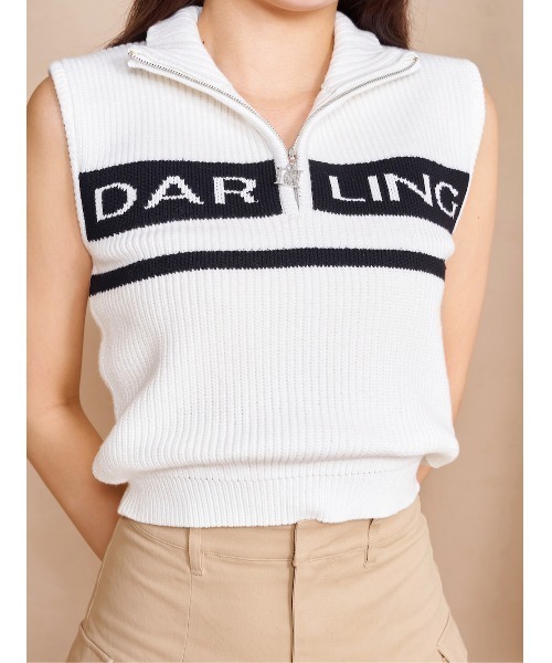 Darich(ダーリッチ)の「ハーフジップジャガードニットトップス(ニット/セーター・レディース・グレー/ホワイト/ブラック・FREE)」の13枚目の写真