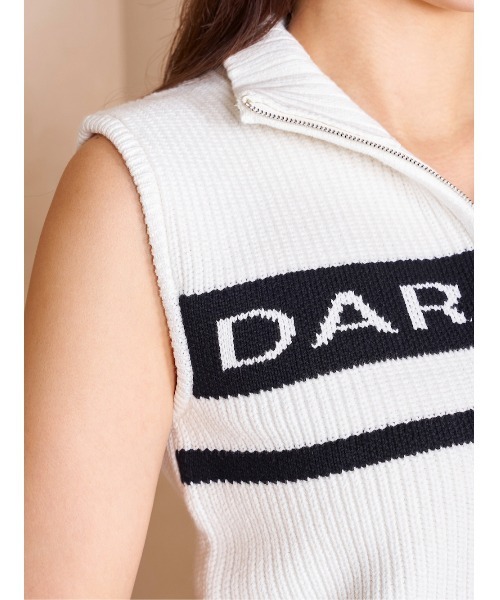 Darich(ダーリッチ)の「ハーフジップジャガードニットトップス(ニット/セーター・レディース・グレー/ホワイト/ブラック・FREE)」の14枚目の写真