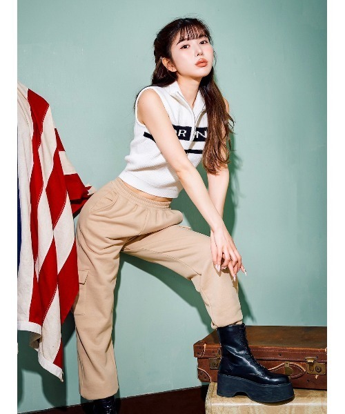 Darich(ダーリッチ)の「ハーフジップジャガードニットトップス(ニット/セーター・レディース・グレー/ホワイト/ブラック・FREE)」の16枚目の写真