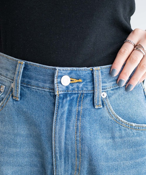 WEGO（ウィゴー）の「WEGO/【マルチサイズ】ハイウエストルーズストレートデニムパンツ（デニムパンツ・レディース・ライトインディゴブルー/インディゴブルー・X-SMALL/SMALL/MEDIUM/LARGE）」の9枚目の写真