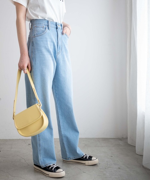 WEGO（ウィゴー）の「WEGO/【マルチサイズ】ハイウエストルーズストレートデニムパンツ（デニムパンツ・レディース・ライトインディゴブルー/インディゴブルー・X-SMALL/SMALL/MEDIUM/LARGE）」の6枚目の写真