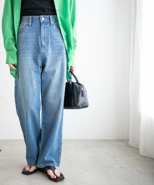 WEGO（ウィゴー）の「WEGO/【マルチサイズ】ハイウエストルーズストレートデニムパンツ（デニムパンツ・レディース・ライトインディゴブルー/インディゴブルー・X-SMALL/SMALL/MEDIUM/LARGE）」の14枚目の写真