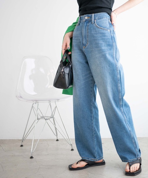 WEGO（ウィゴー）の「WEGO/【マルチサイズ】ハイウエストルーズストレートデニムパンツ（デニムパンツ・レディース・ライトインディゴブルー/インディゴブルー・X-SMALL/SMALL/MEDIUM/LARGE）」の16枚目の写真