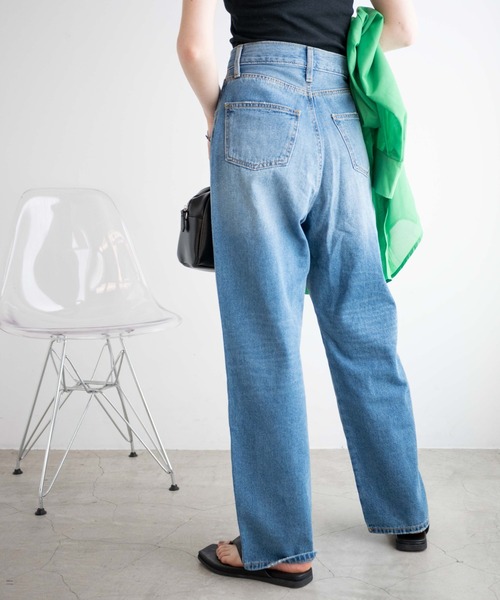 WEGO（ウィゴー）の「WEGO/【マルチサイズ】ハイウエストルーズストレートデニムパンツ（デニムパンツ・レディース・ライトインディゴブルー/インディゴブルー・X-SMALL/SMALL/MEDIUM/LARGE）」の15枚目の写真