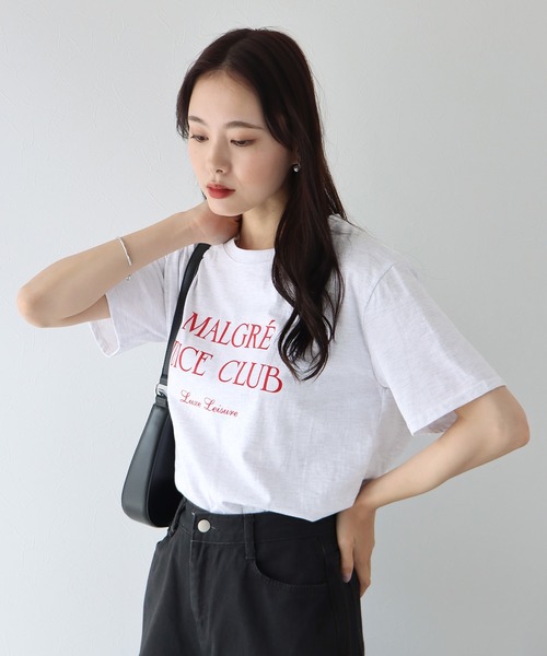 BLUEEAST(ブルーイースト)の「MALGRE JUICE CLUBプリントTシャツ(Tシャツ/カットソー・レディース・ネイビー/グレー/オフホワイト/グリーン・MEDIUM)」の13枚目の写真