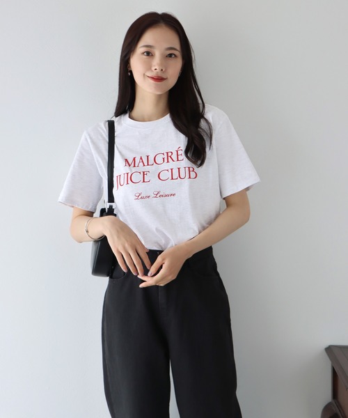 BLUEEAST(ブルーイースト)の「MALGRE JUICE CLUBプリントTシャツ(Tシャツ/カットソー・レディース・ネイビー/グレー/オフホワイト/グリーン・MEDIUM)」の14枚目の写真