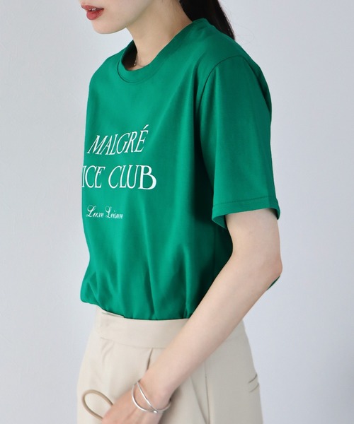 BLUEEAST(ブルーイースト)の「MALGRE JUICE CLUBプリントTシャツ(Tシャツ/カットソー・レディース・ネイビー/グレー/オフホワイト/グリーン・MEDIUM)」の18枚目の写真