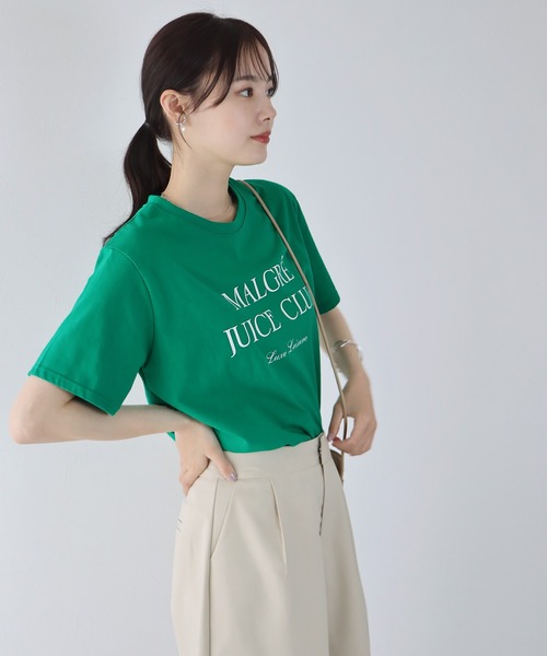 BLUEEAST(ブルーイースト)の「MALGRE JUICE CLUBプリントTシャツ(Tシャツ/カットソー・レディース・ネイビー/グレー/オフホワイト/グリーン・MEDIUM)」の20枚目の写真