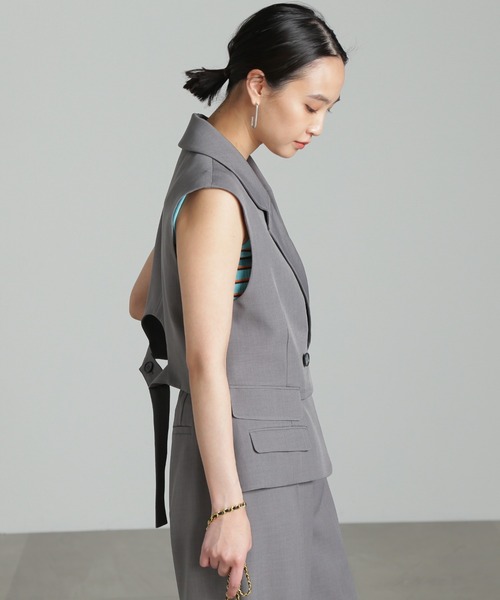 FREE'S MART（フリーズマート）の「【WEB限定】《コレクション》 バックオープンテーラードベスト（テーラードジャケット・レディース・グレー・FREE）」の13枚目の写真