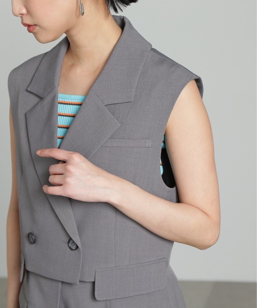 FREE'S MART（フリーズマート）の「【WEB限定】《コレクション》 バックオープンテーラードベスト（テーラードジャケット・レディース・グレー・FREE）」の16枚目の写真