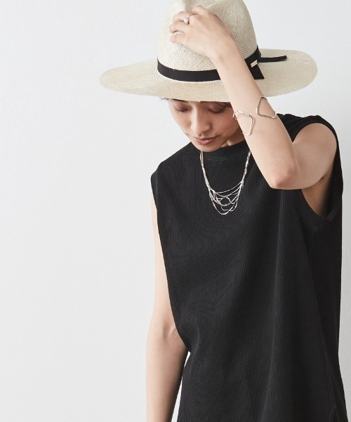 CHIC STYLE(シックスタイル)の「<大きいサイズ>ワッフルタンクトップ シックスタイル(タンクトップ・レディース・アイボリー/ブラック/モカ・L/3L/LL/5L/4L)」の1枚目の写真