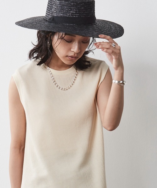 CHIC STYLE(シックスタイル)の「<大きいサイズ>ワッフルタンクトップ シックスタイル(タンクトップ・レディース・アイボリー/ブラック/モカ・L/3L/LL/5L/4L)」の14枚目の写真