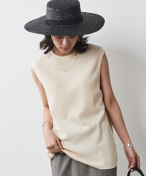 CHIC STYLE(シックスタイル)の「<大きいサイズ>ワッフルタンクトップ シックスタイル(タンクトップ・レディース・アイボリー/ブラック/モカ・L/3L/LL/5L/4L)」の13枚目の写真