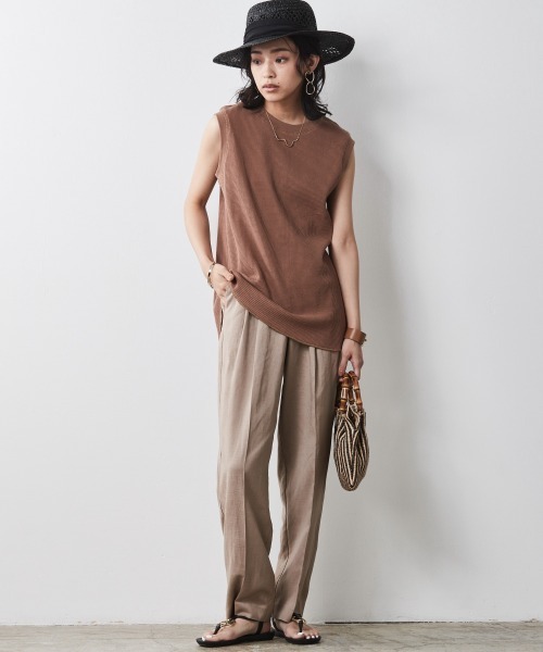 CHIC STYLE(シックスタイル)の「<大きいサイズ>ワッフルタンクトップ シックスタイル(タンクトップ・レディース・アイボリー/ブラック/モカ・L/3L/LL/5L/4L)」の5枚目の写真