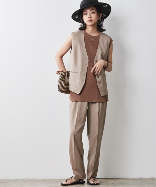 CHIC STYLE(シックスタイル)の「<大きいサイズ>ワッフルタンクトップ シックスタイル(タンクトップ・レディース・アイボリー/ブラック/モカ・L/3L/LL/5L/4L)」の12枚目の写真