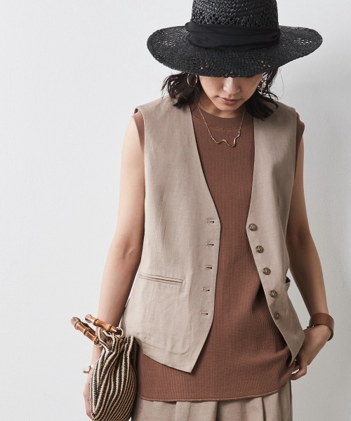 CHIC STYLE(シックスタイル)の「<大きいサイズ>ワッフルタンクトップ シックスタイル(タンクトップ・レディース・アイボリー/ブラック/モカ・L/3L/LL/5L/4L)」の19枚目の写真