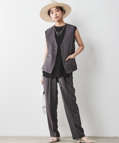 CHIC STYLE(シックスタイル)の「<大きいサイズ>ワッフルタンクトップ シックスタイル(タンクトップ・レディース・アイボリー/ブラック/モカ・L/3L/LL/5L/4L)」の10枚目の写真