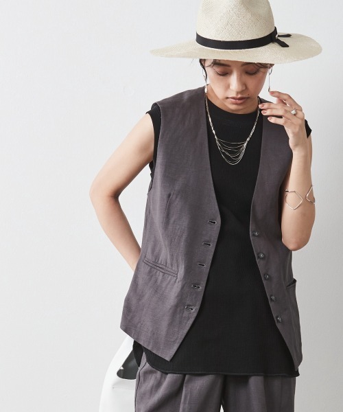 CHIC STYLE(シックスタイル)の「<大きいサイズ>ワッフルタンクトップ シックスタイル(タンクトップ・レディース・アイボリー/ブラック/モカ・L/3L/LL/5L/4L)」の20枚目の写真