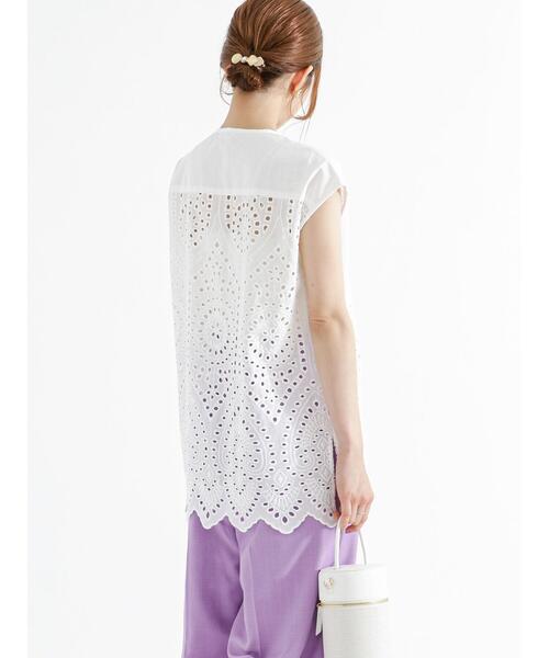 Te chichi（テチチ）の「スカラップエンブロイダリーブラウス（シャツ/ブラウス・レディース・グリーン/オフホワイト/ブラック・F）」の17枚目の写真