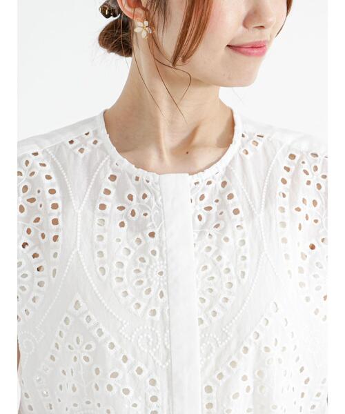 Te chichi（テチチ）の「スカラップエンブロイダリーブラウス（シャツ/ブラウス・レディース・グリーン/オフホワイト/ブラック・F）」の18枚目の写真