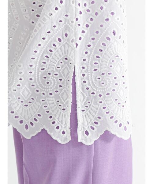 Te chichi（テチチ）の「スカラップエンブロイダリーブラウス（シャツ/ブラウス・レディース・グリーン/オフホワイト/ブラック・F）」の20枚目の写真