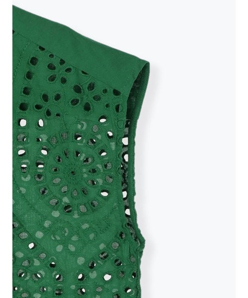 Te chichi（テチチ）の「スカラップエンブロイダリーブラウス（シャツ/ブラウス・レディース・グリーン/オフホワイト/ブラック・F）」の8枚目の写真