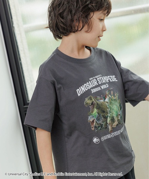 GLOBAL WORK(グローバルワーク)の「ジュラシックコラボ/半袖T/192573(Tシャツ/カットソー・キッズ・チャコールグレー/グレー系その他7/ダークグレー/その他/カーキ/ブラック/ホワイト・110cm/100cm/120cm/130cm/140cm/150cm/160cm)」の4枚目の写真