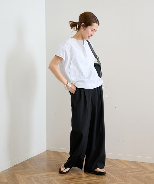 セール】BIGポケットドロストブラウス（シャツ/ブラウス