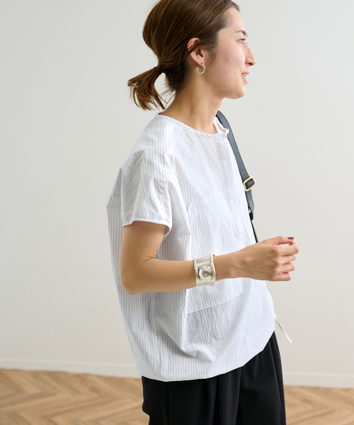 セール】BIGポケットドロストブラウス（シャツ/ブラウス