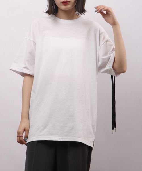 REGIEVO(レジエボ)の「REGIEVO バックレースアップ半袖Tシャツ(Tシャツ/カットソー・メンズ・ブラック/オフホワイト・L/M)」の20枚目の写真