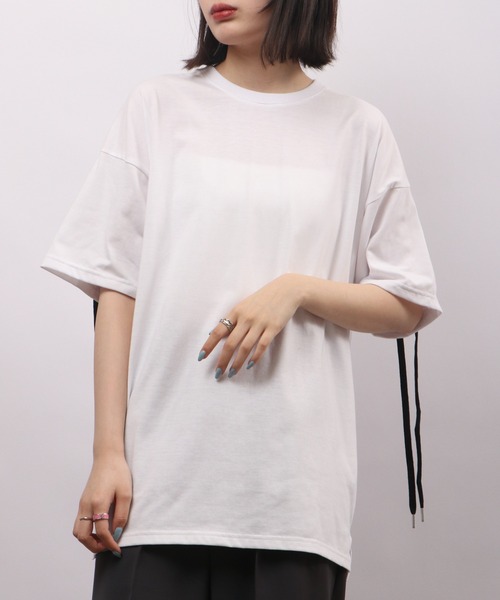 REGIEVO(レジエボ)の「REGIEVO バックレースアップ半袖Tシャツ(Tシャツ/カットソー・メンズ・ブラック/オフホワイト・L/M)」の19枚目の写真