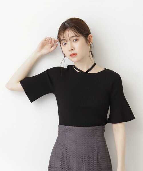 PROPORTION BODY DRESSING（プロポーションボディドレッシング）の「2Wayラリエットニット（ニット/セーター・レディース・パープル/ホワイト系その他/ブラック・MEDIUM/SMALL）」の17枚目の写真