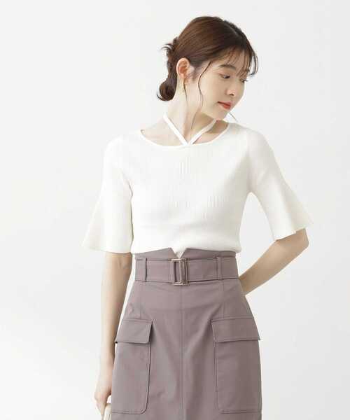 PROPORTION BODY DRESSING（プロポーションボディドレッシング）の「2Wayラリエットニット（ニット/セーター・レディース・パープル/ホワイト系その他/ブラック・MEDIUM/SMALL）」の14枚目の写真