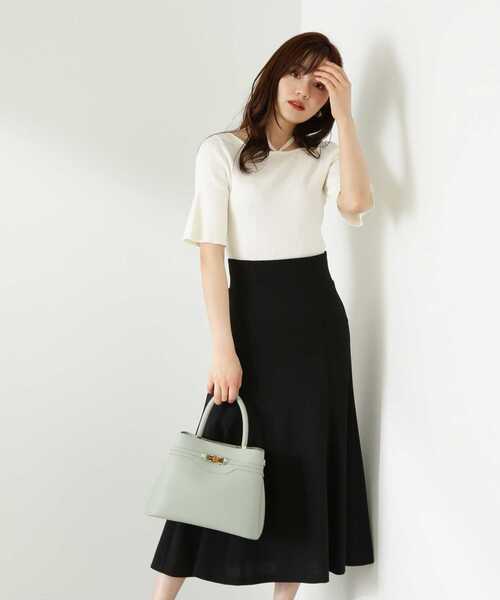 PROPORTION BODY DRESSING（プロポーションボディドレッシング）の「2Wayラリエットニット（ニット/セーター・レディース・パープル/ホワイト系その他/ブラック・MEDIUM/SMALL）」の9枚目の写真