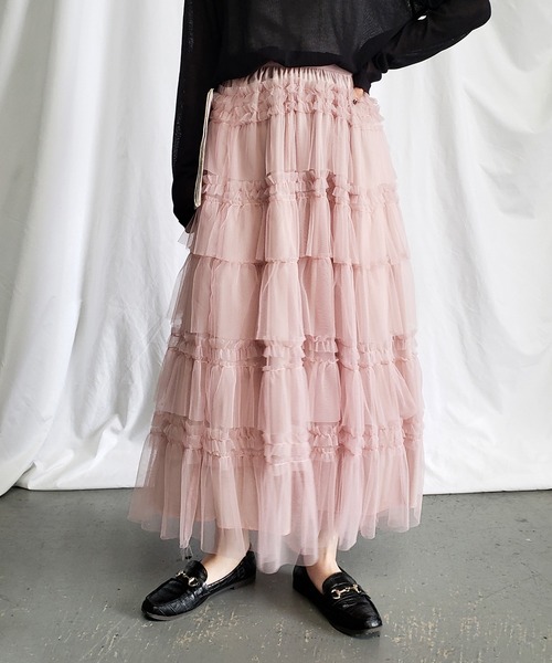 フリルボリュームスカート チュールフリルボリュームスカート《 NEWカラー3色追加！ 》 S