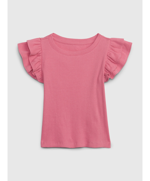 GAP（ギャップ）の「フラッタースリーブTシャツ (幼児)（Tシャツ/カットソー・キッズ・アイボリー/その他/ピンク系その他・18-24M/2 YRS/5 YRS/12-18M/4 YRS/3 YRS）」の2枚目の写真