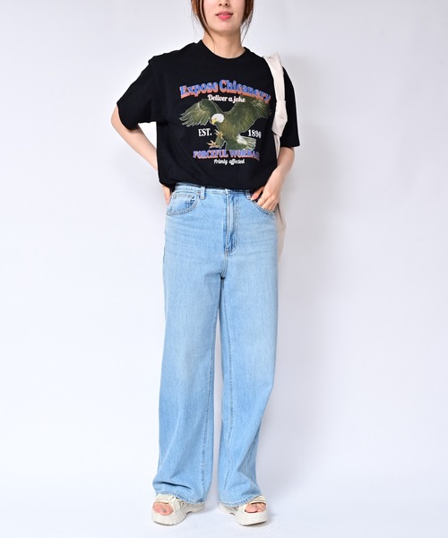 Alite cloth(アリーテクロス)の「BIG カレッジロゴ・プリントTシャツ EAGLE(Tシャツ/カットソー・レディース・ブラック/グレー/ホワイト・M/L/XL/0)」の13枚目の写真