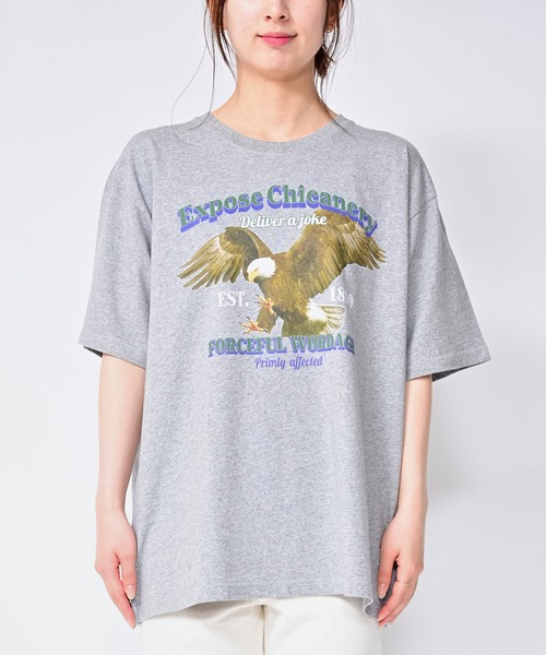 Alite cloth(アリーテクロス)の「BIG カレッジロゴ・プリントTシャツ EAGLE(Tシャツ/カットソー・レディース・ブラック/グレー/ホワイト・M/L/XL/0)」の17枚目の写真