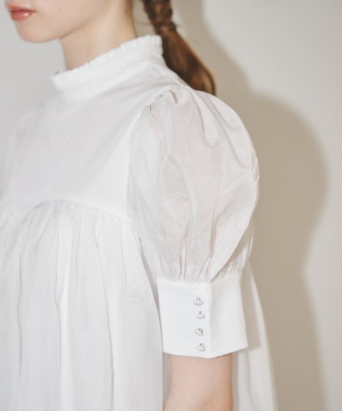 MIRO AMURETTE（ミロアミュレット）の「organdy peplum blouse/オーガンジーペプラムブラウス（シャツ/ブラウス・レディース・ホワイト/ブラック・FREE）」の7枚目の写真