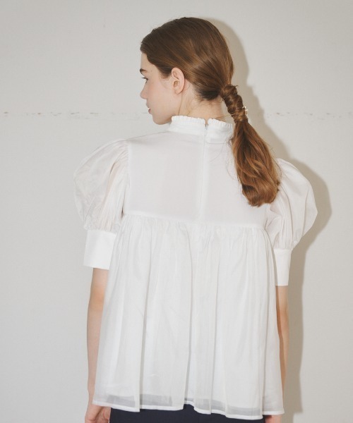 MIRO AMURETTE（ミロアミュレット）の「organdy peplum blouse/オーガンジーペプラムブラウス（シャツ/ブラウス・レディース・ホワイト/ブラック・FREE）」の8枚目の写真