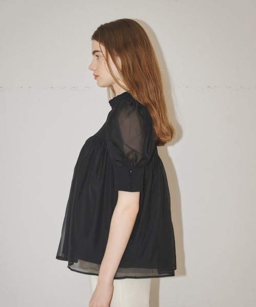 MIRO AMURETTE（ミロアミュレット）の「organdy peplum blouse/オーガンジーペプラムブラウス（シャツ/ブラウス・レディース・ホワイト/ブラック・FREE）」の11枚目の写真