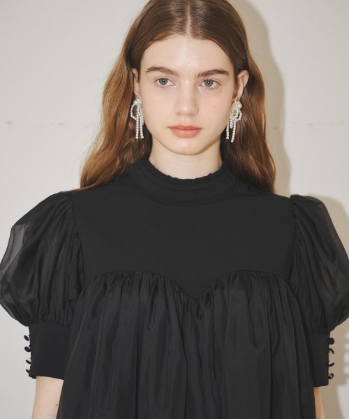 MIRO AMURETTE（ミロアミュレット）の「organdy peplum blouse/オーガンジーペプラムブラウス（シャツ/ブラウス・レディース・ホワイト/ブラック・FREE）」の13枚目の写真