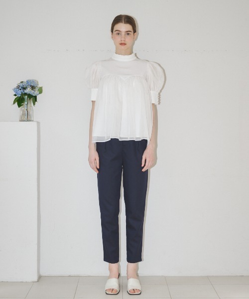 MIRO AMURETTE（ミロアミュレット）の「organdy peplum blouse/オーガンジーペプラムブラウス（シャツ/ブラウス・レディース・ホワイト/ブラック・FREE）」の15枚目の写真