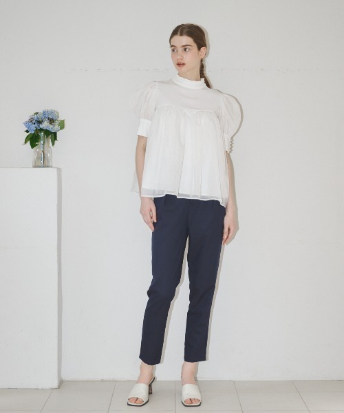 MIRO AMURETTE（ミロアミュレット）の「organdy peplum blouse/オーガンジーペプラムブラウス（シャツ/ブラウス・レディース・ホワイト/ブラック・FREE）」の16枚目の写真