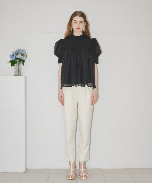 MIRO AMURETTE（ミロアミュレット）の「organdy peplum blouse/オーガンジーペプラムブラウス（シャツ/ブラウス・レディース・ホワイト/ブラック・FREE）」の19枚目の写真